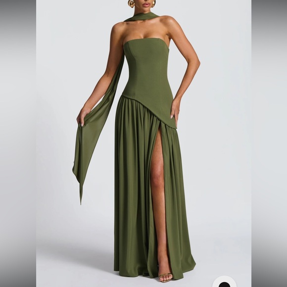 babyboo Dresses & Skirts - NWT babyboo maliyah maxi dress gown in khaki green Olive large